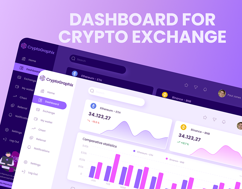 Dashboard for crypto exchange