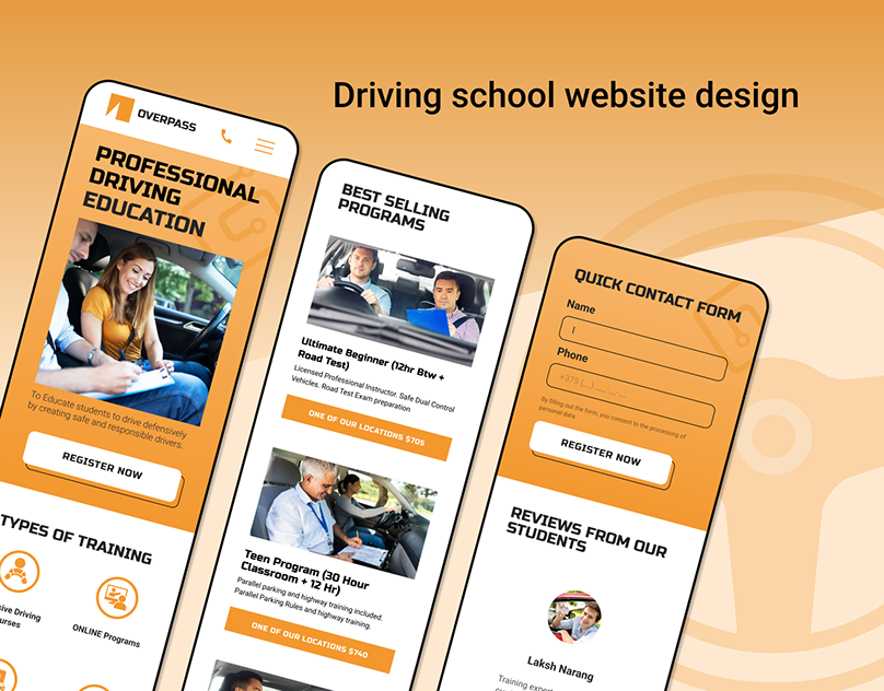 Driving school website design